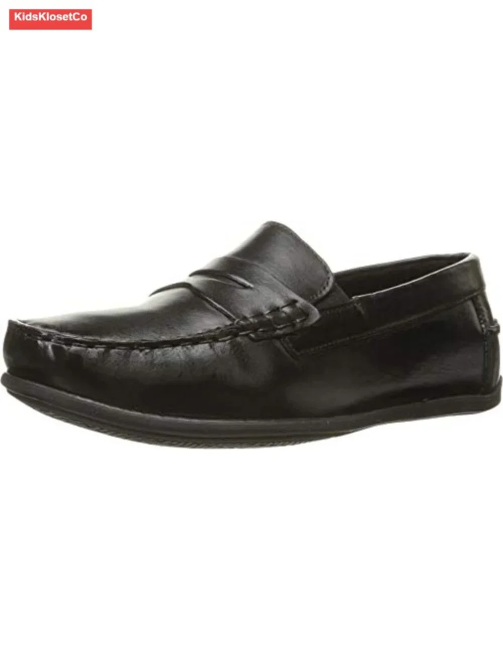 Boys Leather Moc Loafers Slip-on Florsheim Style Dress Shoes